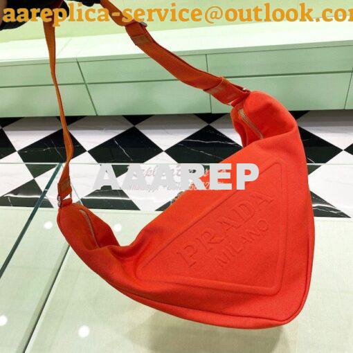 Replica Canvas Prada Triangle Bag 2VY007 Orange 3