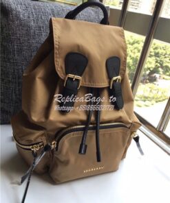 Replica Burberry The Rucksack backpack in light brown Technical Nylon