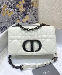 Replica Dior Small Caro Bag Latte Quilted Macrocannage Calfskin with R