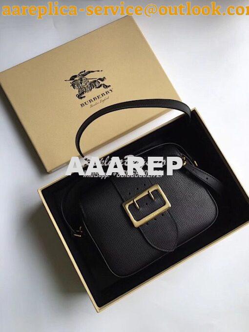 Replica Burberry The Small Buckle Crossbody Bag in Leather Black