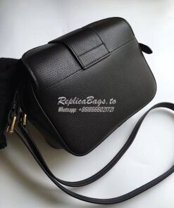 Replica Burberry The Small Buckle Crossbody Bag in Leather Black 2