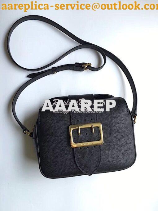 Replica Burberry The Small Buckle Crossbody Bag in Leather Black 4