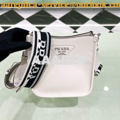 Replica Prada Leather Mini Shoulder Bag 1BH191 White