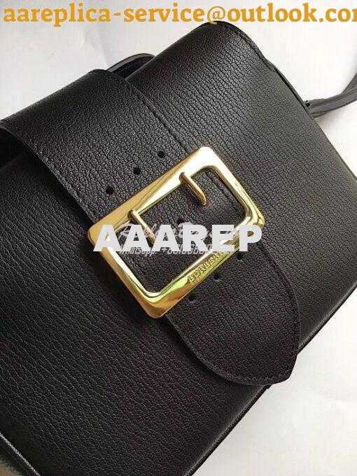 Replica Burberry The Small Buckle Crossbody Bag in Leather Black 5