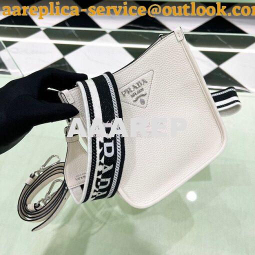 Replica Prada Leather Mini Shoulder Bag 1BH191 White 2