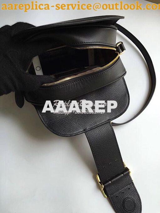 Replica Burberry The Small Buckle Crossbody Bag in Leather Black 7