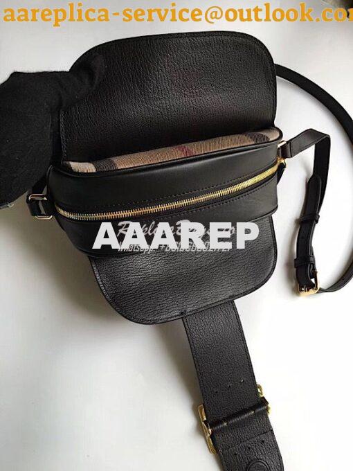 Replica Burberry The Small Buckle Crossbody Bag in Leather Black 8