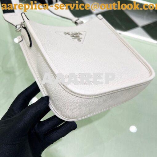 Replica Prada Leather Mini Shoulder Bag 1BH191 White 7