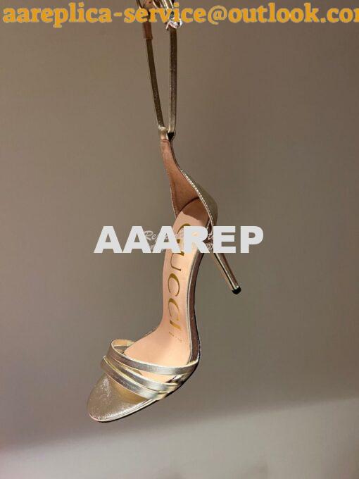 Replica Gucci Heeled Metallic Sandal 551213 2