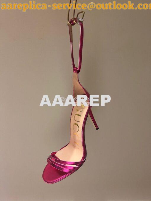 Replica Gucci Heeled Metallic Sandal 551213 7