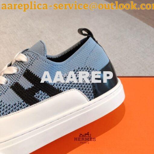 Replica Hermes Men Female Deep Sneaker Knit and Calfskin H231020 27