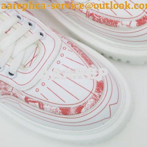 Replica Dior Addict Sneaker Red Toile de Jouy Technical Fabric KCK308T 6