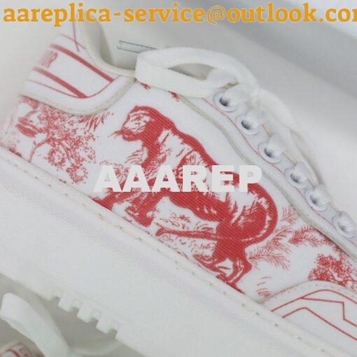 Replica Dior Addict Sneaker Red Toile de Jouy Technical Fabric KCK308T 7