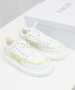 Replica Dior Addict Sneaker Green Toile de Jouy Technical Fabric KCK30