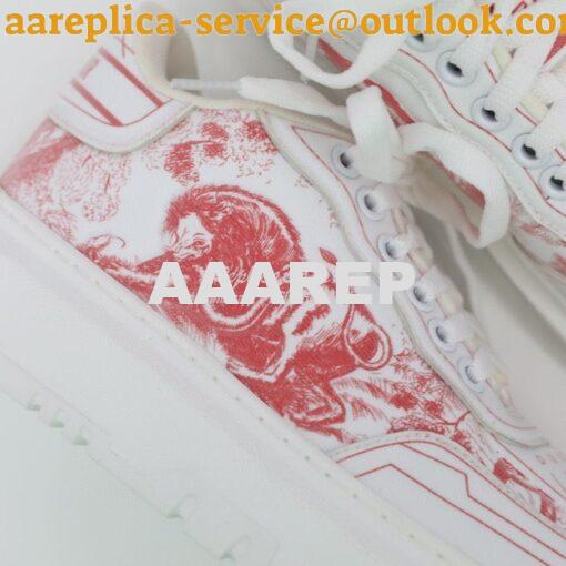 Replica Dior Addict Sneaker Red Toile de Jouy Technical Fabric KCK308T 8