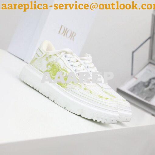 Replica Dior Addict Sneaker Green Toile de Jouy Technical Fabric KCK30 4