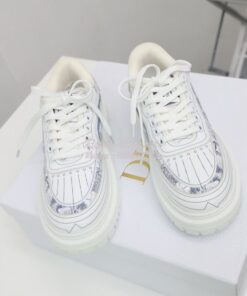 Replica Dior Addict Sneaker French Blue Toile de Jouy Technical Fabric 2