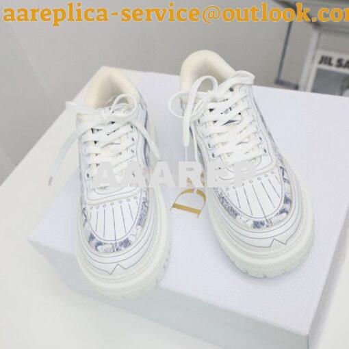 Replica Dior Addict Sneaker French Blue Toile de Jouy Technical Fabric 2