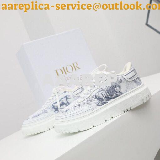 Replica Dior Addict Sneaker French Blue Toile de Jouy Technical Fabric 4