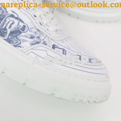 Replica Dior Addict Sneaker French Blue Toile de Jouy Technical Fabric 5