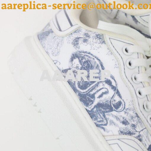 Replica Dior Addict Sneaker French Blue Toile de Jouy Technical Fabric 9