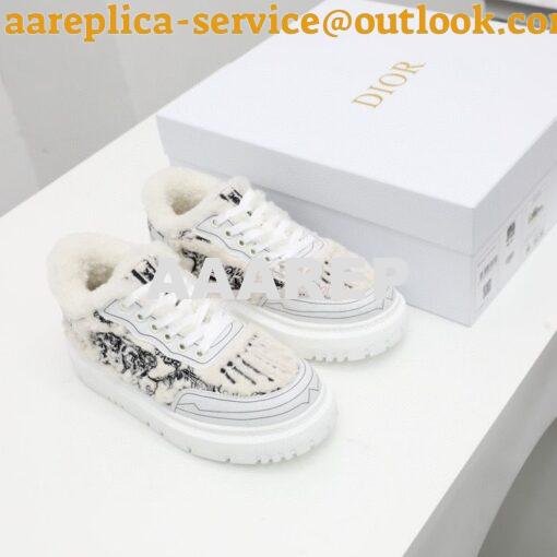 Replica Dior Addict Sneaker Black Toile de Jouy Embroidered Natural Sh 3