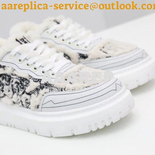 Replica Dior Addict Sneaker Black Toile de Jouy Embroidered Natural Sh 6