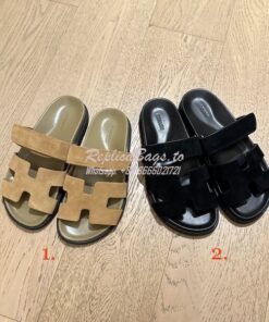 Replica Hermes Chypre Sandal Suede Goatskin H222297Z 1