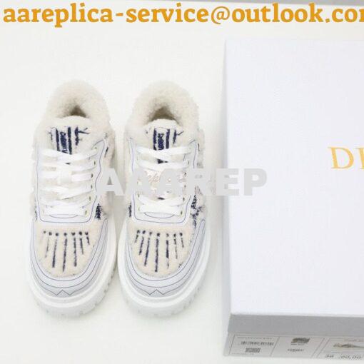 Replica Dior Addict Sneaker Blue Toile de Jouy Embroidered Natural She 2