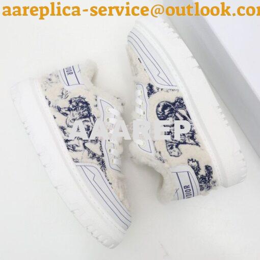 Replica Dior Addict Sneaker Blue Toile de Jouy Embroidered Natural She 3