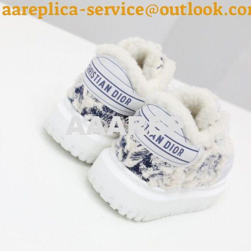 Replica Dior Addict Sneaker Blue Toile de Jouy Embroidered Natural She 5