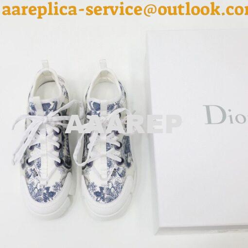 Replica Dior D-Connect Sneaker Deep Blue Toile de Jouy Technical Fabri 2