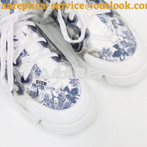 Replica Dior D-Connect Sneaker Deep Blue Toile de Jouy Technical Fabri 6