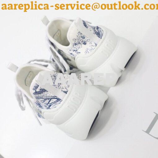 Replica Dior D-Connect Sneaker Deep Blue Toile de Jouy Technical Fabri 9