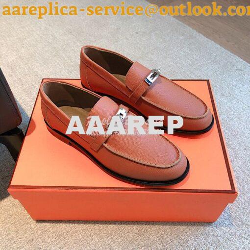 Replica Hermes Destin Loafer Epsom Leather H231065Z Rose