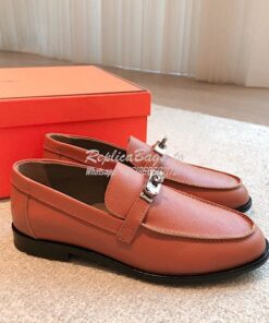 Replica Hermes Destin Loafer Epsom Leather H231065Z Rose 2