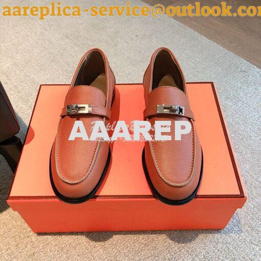 Replica Hermes Destin Loafer Epsom Leather H231065Z Rose 3