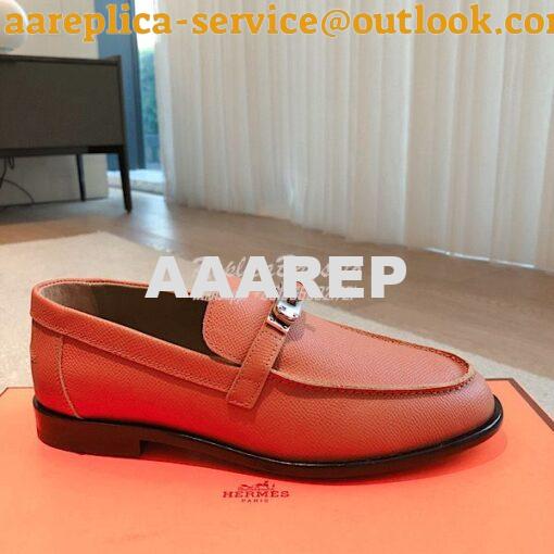 Replica Hermes Destin Loafer Epsom Leather H231065Z Rose 4