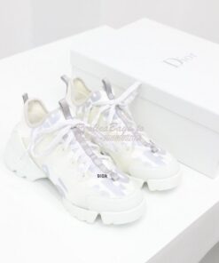 Replica Dior D-Connect Sneaker White Spatial Printed Reflective Techni