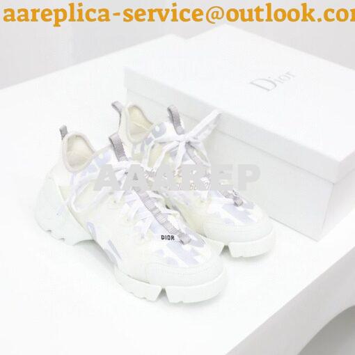 Replica Dior D-Connect Sneaker White Spatial Printed Reflective Techni