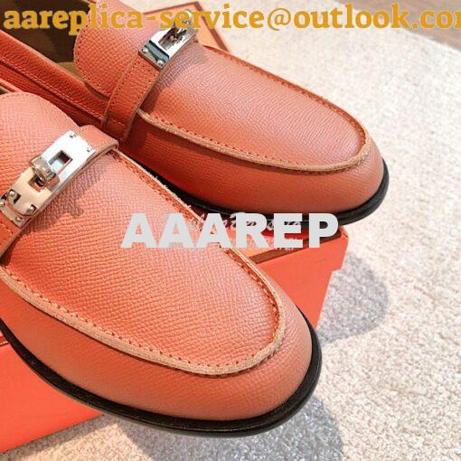 Replica Hermes Destin Loafer Epsom Leather H231065Z Rose 6