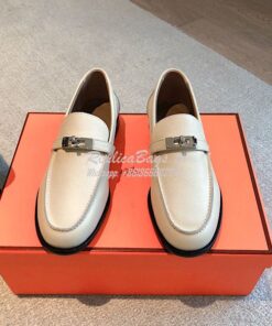 Replica Hermes Destin Loafer Epsom Leather H231065Z Blanc 2