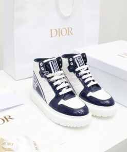 Replica Dior D-Player Sneaker White Blue Quilted Nylon KCK315N