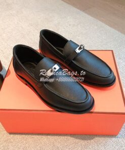 Replica Hermes Destin Loafer Epsom Leather H231065Z Black