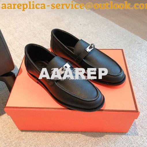 Replica Hermes Destin Loafer Epsom Leather H231065Z Black