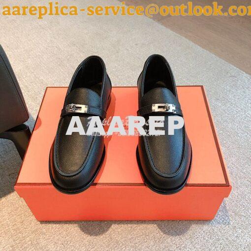 Replica Hermes Destin Loafer Epsom Leather H231065Z Black 2