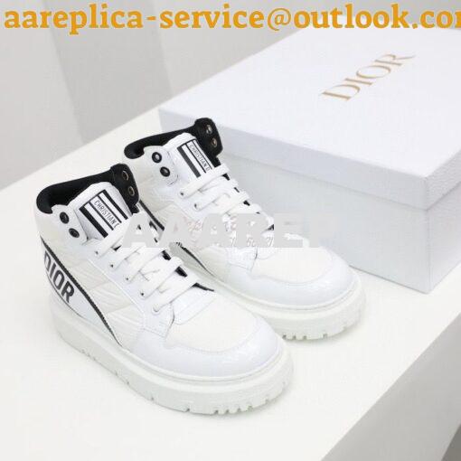 Replica Dior D-Player Sneaker White Black Quilted Nylon KCK315N