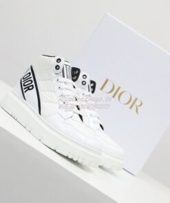 Replica Dior D-Player Sneaker White Black Quilted Nylon KCK315N 2