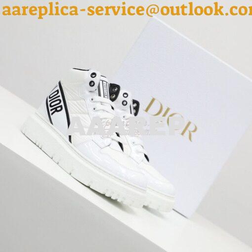 Replica Dior D-Player Sneaker White Black Quilted Nylon KCK315N 2