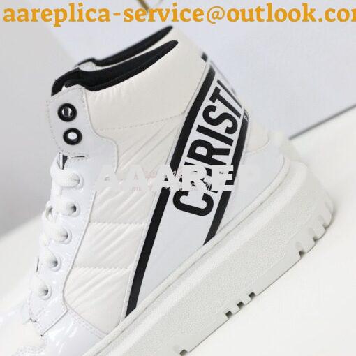 Replica Dior D-Player Sneaker White Black Quilted Nylon KCK315N 7